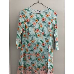Cabana Life Coastal Shift Ladies Size L  Tropical Dress SPF 50 NWOT